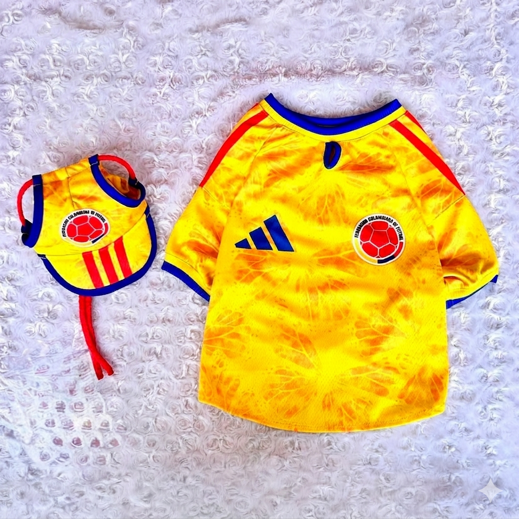 Set Colombia para Mascotas – Camiseta + Gorra 🐾😏